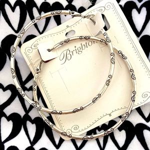 NWT Never worn silver 2 inch hoops